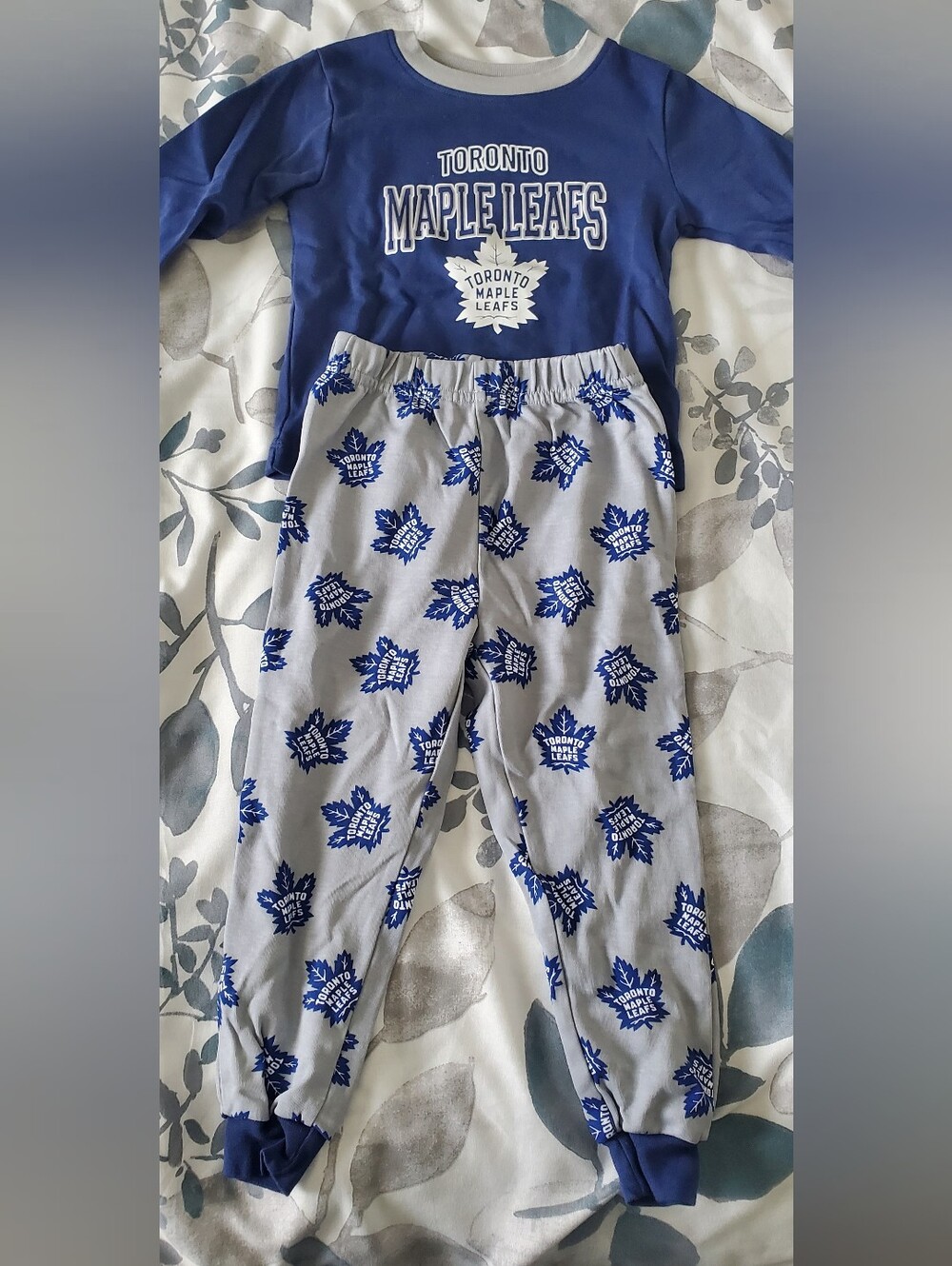 Toronto Maple Leafs Toddler Pajama Set | Boys Size 2T | Official NHL